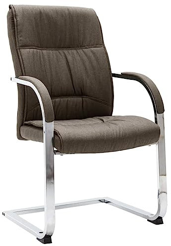 YUHI-HQYD Freischwinger,Gaming-Stuhl,Drehstuhl,Home Office Stuhl,Frisiertisch-Stuhl,Lernstuhl,Computer-Stuhl, für Arbeitszimmer,Schlafzimmer,Büro,Bürostuhl Taupe Stoff