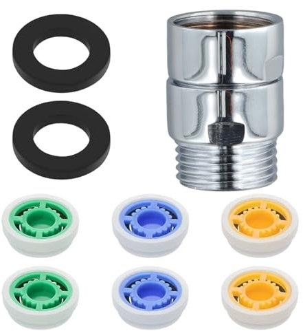 Lot de 2 Economiseur D'eau pour Robinet, Limiteur de Débit, Economiseur D'eau pour Douche, Douche Limiteur de Réducteur de Débit Réglé, 3 Débits Différents, 5-7 L/Min, pour Salle de Bain, Cuisine