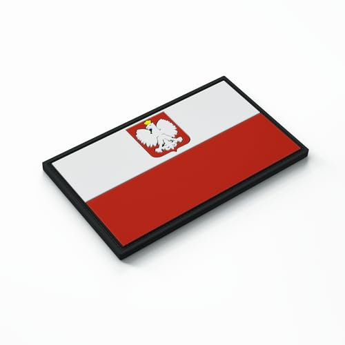 Patch Force - Polen Flagge Rubber Patch (farbig) 8 x 5 cm - Als Abzeichen für Uniformen, Schutzweste, Einsatztasche, Jacke oder Rucksack - Für Bundeswehr, Polizei und Militär