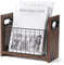 WPAJIRZO Porte-revues moderne en bois et métal avec poignées autoportantes – Porte-revues pour journaux, magazines et plus encore