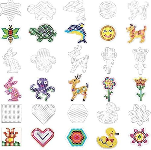15 Stück Bügelperlen Platten, 5mm Bügelperlen Vorlagen, 15 Verschiedene Muster Bügelperlen Set, Jungen Mädchen Handwerk Geschenke, Diy Handwerk Bügelperlen Schablonen