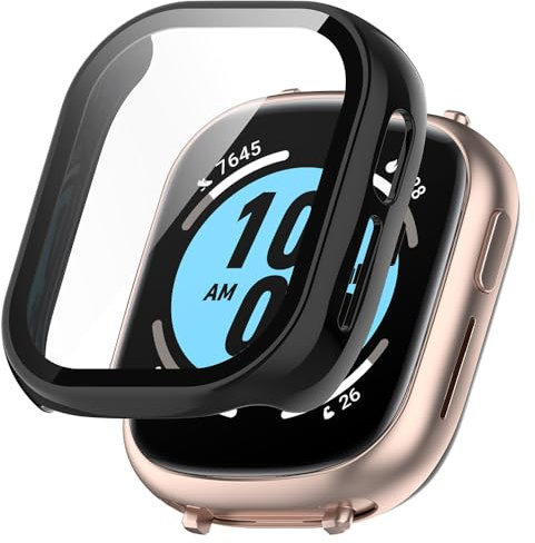 Coque pour Honor Watch 4, Dur PC Housse Case mit Glas de Protection D'écran, Anti-Rayures, Anti-poussière, Cover Étui pour Honor Watch 4