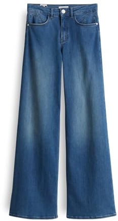 OPUS PANTS Damen Palazzo | Melly COOL Wide Leg Pants Mid Rise mit hochwertigem Modal mid Pacific Blue, 42 L32