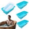 QQdou Large Ice Cube Tray, 4 Pcs Silicone Ice Cube Moulds, Big Square Ice Bath Cubes, Easy-Release Reusable Giant Trays Making, for Freezer Containers Ice Bath Cold Plunge Tub or Coolers(Blue)