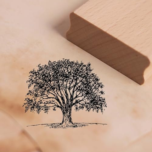 Dekolando Motivstempel Buche - Stempel Baum Natur Holzstempel Scrapbooking Stempeln - Abdruck 58 x 48 mm