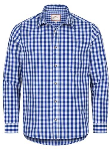 Steigenhöfer Oktoberfest Hemd Herren Langarm - Basti - Mit Lederhose kombinierbar - Atmungsaktiv & pflegeleicht - Traditionelles Kariertes Trachtenhemd für Dein Oktoberfest Herren Outfit