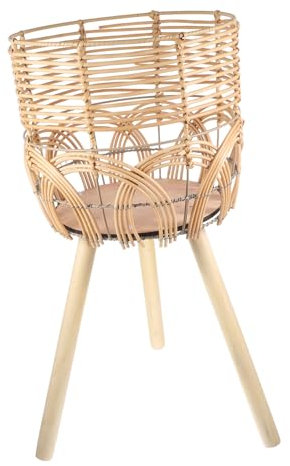 Toyvian Support De Pots De Fleurs en Bambou Tissé pour Intérieur Et Balcon, Grand Modèle sur Pieds, Panier Jardinière Naturel, Support Stable pour Plantes en Pot, Présentoir Décoratif Polyvalent