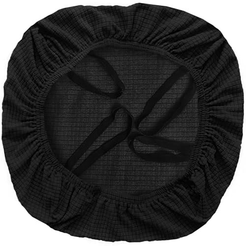 FYTXSZ Office Chair Seat Cover, Stretch Dining Room Chair Covers, Washable Slipcover for Desk Swivel Computer Chair, Removable Seat Cushion Protector (Black)