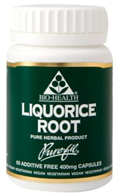 Bio-Health Liquorice Herbal, Digestive & Menopause Support, 60Capsules | Supports Digestive System Health and Provides Menopausal Support, Suitable for Vegetarians and Vegans, Additive Free