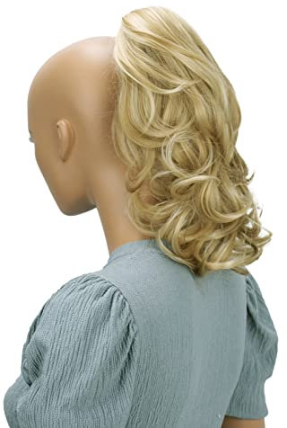 CAISHA 35cm Haarteil Helena Zopf Haarverlängerung mit Butterflyklammer Voluminös Gewellt Blond Mix H83
