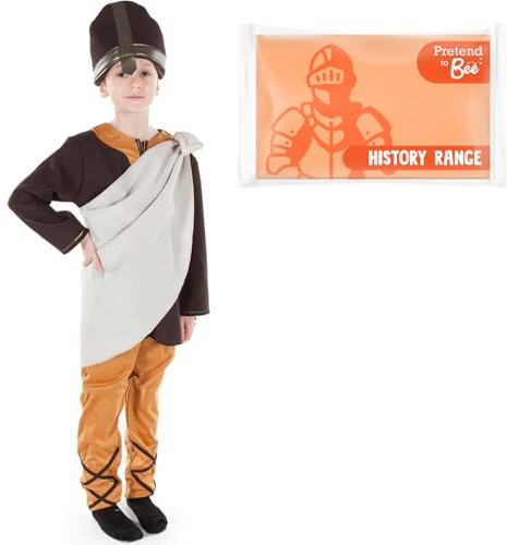 PRETEND TO BEE Anglo Saxon Warrior Man/Boy Dress Up Costume for Kids, Multi-Coloured, 9-11 Years