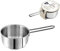 H&H Casseruola Inox Elodie Fondo a Induzione Un Manico 16 Litri2 Pentole Cucina, Acciaio Inossidabile, 16 cm