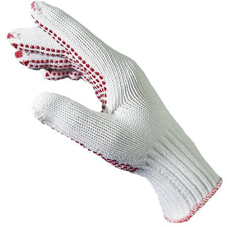 SEIZ 211503-018#11/12 Profi Grip Strickhandschuh, Polyamid/Baumwolle, 2 XL/Größe 11/12, Weiß (10-er Pack)