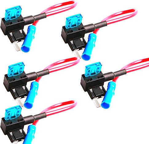 Mintice 5 X 12V 24V Auto LKW Mini Flachsicherungsadapter Sicherungshalter für Spannungsabgriff KFZ Flachsicherungen Autosicherungs