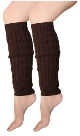 Sonia Originelli 1 Paar Beinstulpe Zopfmuster Kuschelig Warm Überzieher Uni Farbe Braun