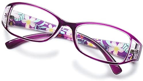 KOOSUFA Lesebrillen Damen Lesehilfe Sehhilfe Augenoptik Blumen Qualität Vollrandbrille 1.0 1.25 1.5 1.75 2.0 2.25 2.5 2.75 3.0 3.5 4.0 4.5 5.0 5.5 6.0