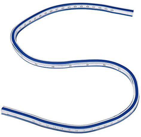 Messwerkzeug f¨¹r Lineal, Mess- & Planwerkzeuge Ma?b?nder flexible Kurvenlineale zum Zeichnen von Malgrafiken und zum Design von Kleidung, beidseitige Verwendung von cm und Zoll (60 cm)