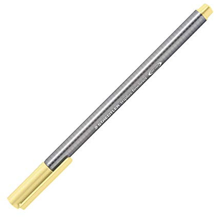 STAEDTLER 334-13 Fineliner triplus (ergonomische Dreikantform, hohe Qualität, superfeine Spitze, Linienbreite 0,3 mm, Set mit 10 Stück) vanille