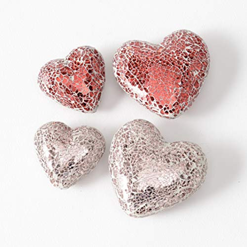 BOLTZE Herz Deko Mosaik Glas lackiert Ø 12 cm 2er Set