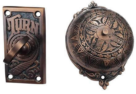 Adonai Hardware Gazzam Brass Manual Old Fashion Door Bell or Twist Door Bell or Hand-Turn Door Bell (Antique Copper)