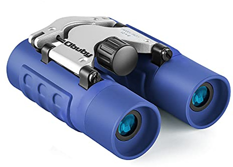 Obuby Real Binoculars for Kids Gifts for 3-12 Years Boys Girls 8x21 High-Resolution Optics Mini Compact Binocular Toys Shockproof Folding Small Telescope for Bird Watching,Travel, Camping, Blue