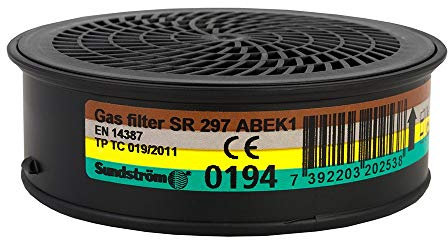 Sundström H02-5312 SR297 ABEK1 Gasfilter, Schwarz, 106mm Durchmesser, 36mm Höhe