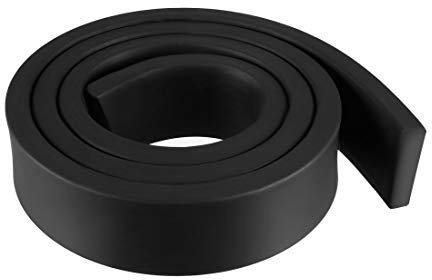 sourcing map Bande Étanchéité Solide Rectangle Caoutchouc 35mm Large 10mm Épais 1 Mètre Long Noir