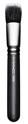 Pinceau court en fibre MAC Noir synthétique, petit, pour fonds de teint et crèmes, idéal pour une application lisse et facile