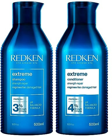 REDKEN für geschädigtes Haar, Extreme Shampoo und Conditioner Doppelpack 2x 500ml - Vorteilsgröße Kein Parfüm