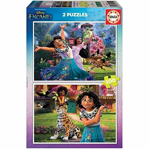 Educa - Puzzle 100 Teile | Disney Encanto, 2x100 Teile Puzzle für Kinder ab 6 Jahren (19201)