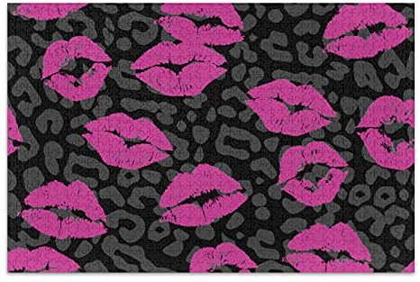 Linomo 1000 Pieces Jigsaw Puzzles for Adults Kids, Purple Lipstick Lips Pattern Jigsaw Puzzle Educational Games Home Decoration