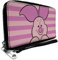 Buckle-Down PU-Geldbörse mit Reißverschluss, rechteckig, Winnie Puuh, Ferkel, Nahaufnahme, Streifen, Pink, Winnie Puuh, 19,1 x 11,4 cm