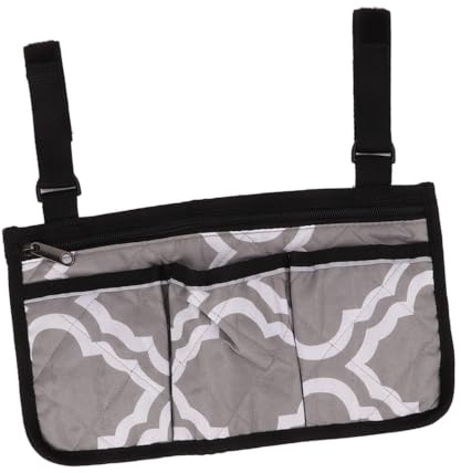 Rollstuhl-Seitentasche mit Reflektierenden Streifen, Seitlich Hängende Aufbewahrungstasche für Rollstühle mit Mehreren Taschen, Armlehnentasche, Rollstuhl-Armlehnen-Zubehör mit Reflektierenden Streife