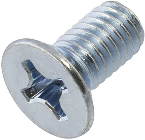 AERZETIX - C59691 - Juego de 100 tornillos de metal M6x12mm con cabeza fresada PH3 - DIN 965 - en acero al carbono - dureza 4.8 - acabado galvanizado - para fijación tornillo destornillador montaje