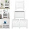 Royalswill Radiator Cover Medium, White Painted traditional MDF Wood Grill Cabinet Shelf, Vertical Slat Modern Heating Covers Living Room Bedroom Hallway, 112 (L) x 19(D) 82 (H)cm