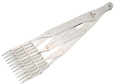 1 Stück Ledergürtel Schnellmarkierung Gleicher Abstand Isometrische Teiler Lineal Werkzeug Messer Cutter Punch Lederwaren DIY Hilfswerkzeug (L/11 Zähne)