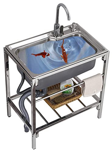 Lavandino di utilità Vasca di Lavanderia Lavandini Pesanti per lavatoio, Cantina, Garage o Negozio, Grandi vasche di Stazione di Lavaggio e drenaggio, 28x18.5x29.5inch