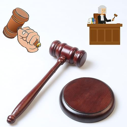 ZHYUAN Martello del giudice,Martello dell'asta,Martello di legno di corte e blocchi di legno,Martello da asta in legno,Adatto per avvocati, studenti,giudici, riunioni di vendite all'asta