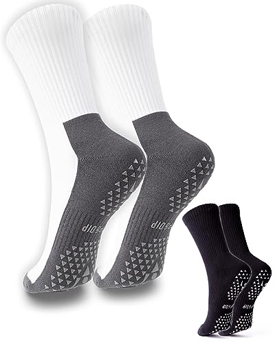 1Paar Anti-Rutsch Sportsocken, Grip Socken gegen Wegrutschen auf glatten Böden, Stoppersocken gegen Verrutschen in Schuhen, Rutschfeste Noppen-Socken für Fitness, Calisthenics, Pilates, Yoga