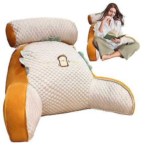 Jyuha Lesekissen, Keilkissen für Bettruhe – atmungsaktiv, tragbar, für Bett, Stuhl, Armkissen, Sitzkissen mit abnehmbarem Nackenkissen zum Lesen, Tagesbett, Jeciy-uk
