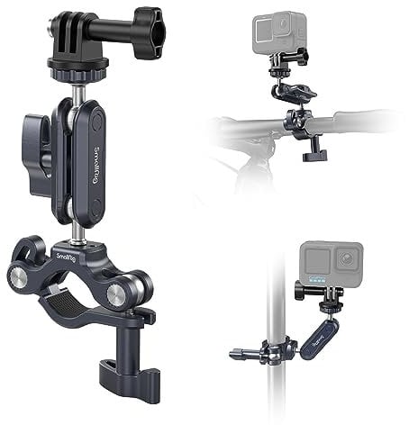 SMALLRIG Bike Handlebar Clamp Mount, All Metal Pole Mount for Bike/Motorbike/Motorcycle, Bar Mount for GoPro HERO10 Black, for DJI Osmo Action 4, for Insta 360, Adjustable Clamp Mount - 4191