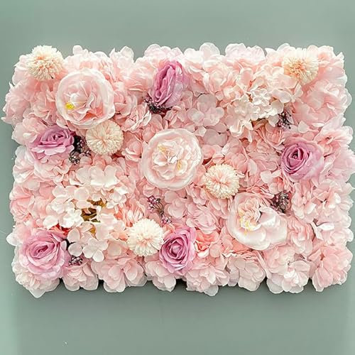 QIUMING 1 pièces Rose Floral Panneau Mural Mur Artificiel Fleur Fond 3D Soie Hortensia Rose Panneau pour la Maison fête Mariage Fond décor