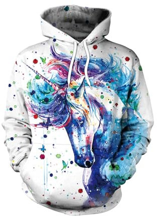 DTGPRO Sweatshirt Herren Casual 3D Digitales Drucken Hoodies Herren Lose Einzigartig Kaputzen Hoodie Herren Hip Hop Jugend Paar-Outfit Langärmeliges Sweatshirt Herren TD-15 5XL