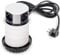Emuca - Multiconnettore Vertikal Push diametro 100mm, 3 spine di tipo Schuko, 1 USB tipo A, 1 USB tipo C, Acciaio e Tecnoplastica, Verniciato bianco