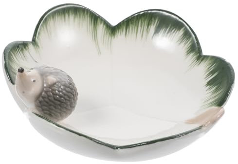 OUNONA Ceramic Hedgehog Candy Tray Hedgehog Decor for Desktop Ornament Great As Candy Plate Jewelry Storage Tray for Home
