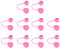 Sourcing Map 10pcs Pink Silicone Straw Covers, Reusable, Sturdy, Eco-Friendly, Fits 8mm Straws