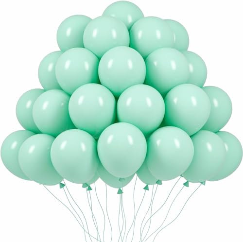 Luftballons Geburtstag [100 Stück] • 30cm Premium Ballons aus 100% Naturlatex • für Luft und Helium • Deko Dekoration Kindergeburtstag Partydeko Party, Farbe: Mint