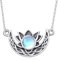 CRWENG Damen Lotus Halskette Mond Halskette 925 Sterling Silber Mondlicht Stein Lotus Anhänger Schmuck Geschenk Frauen Mädchen