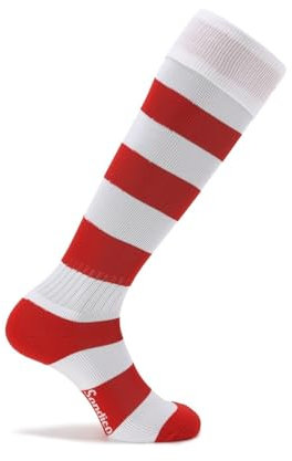 Sondico Mens Football Socks Plus Size Red/White 12-14