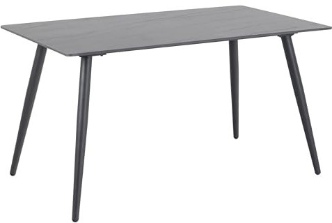 möbelando Esstisch >Wicklow< in schwarz, Keramik, Stahl - 140x75x80cm (BxHxT)
